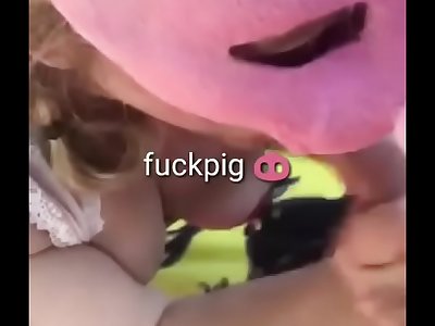 Dumb Fuckpig sucking Another Random Cock in the Forest